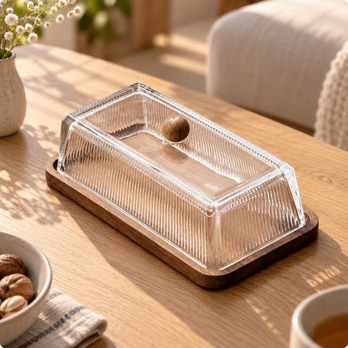 Wooden base serving tray - wooden,