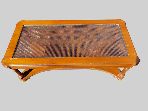 Wooden coffee table with - with, glass