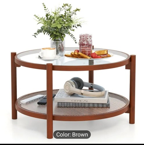 Wooden coffee table round - coffee,
