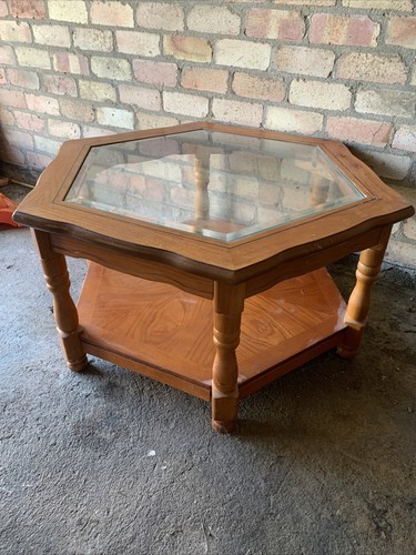 Hexagon wooden coffee table - hexagon,