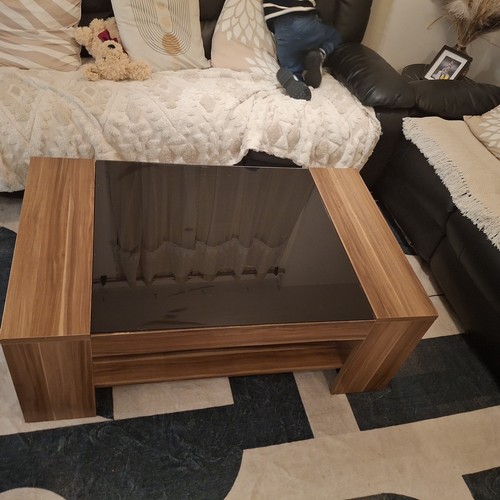 Tempered glass coffee table - glass,