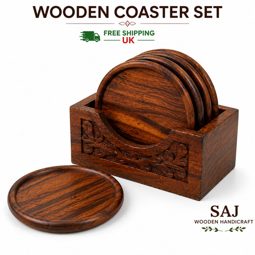 Wooden coaster set - wooden, with