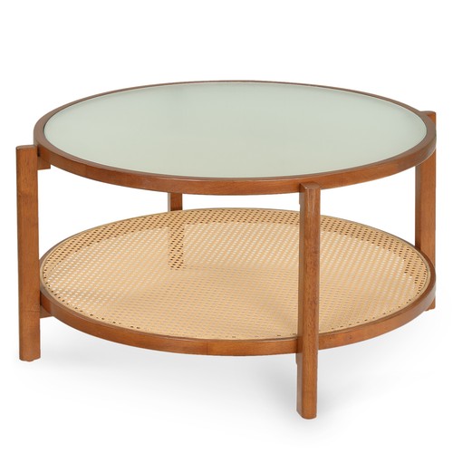 Rattan round coffee table - round,