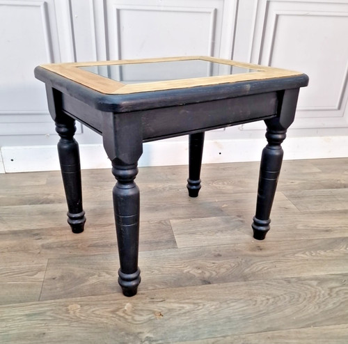 Vintage oak side - side, glass