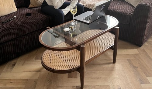 Wooden coffee table mid - table,