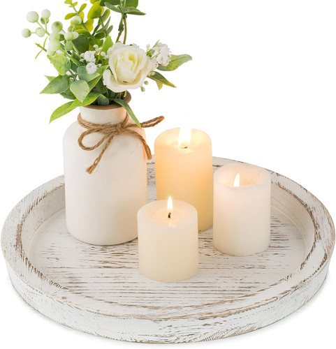 Wooden candle holder tray - wooden,