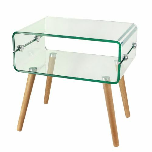 Glass coffee table - coffee, wooden