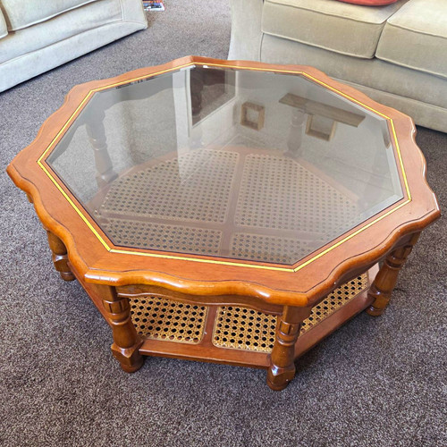 Octagonal wooden coffee - wooden,