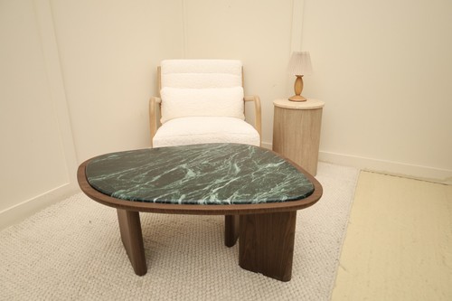 Dark wood and - , marble