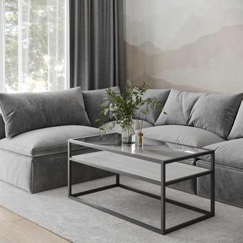 Glass display top coffee table - glass,