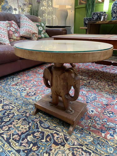 Vintage wooden elephant - vintage,