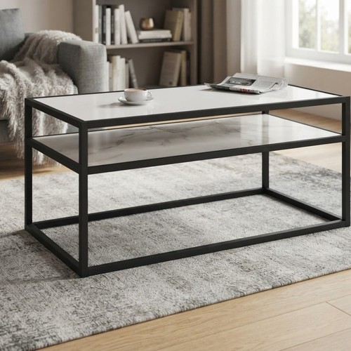 Serena glass top coffee table - top,