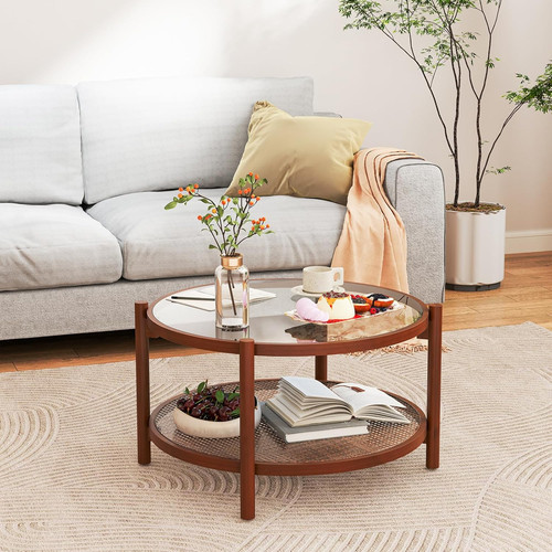 Round coffee table glass - glass, top