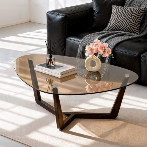 Coffee table tempered glass - table,
